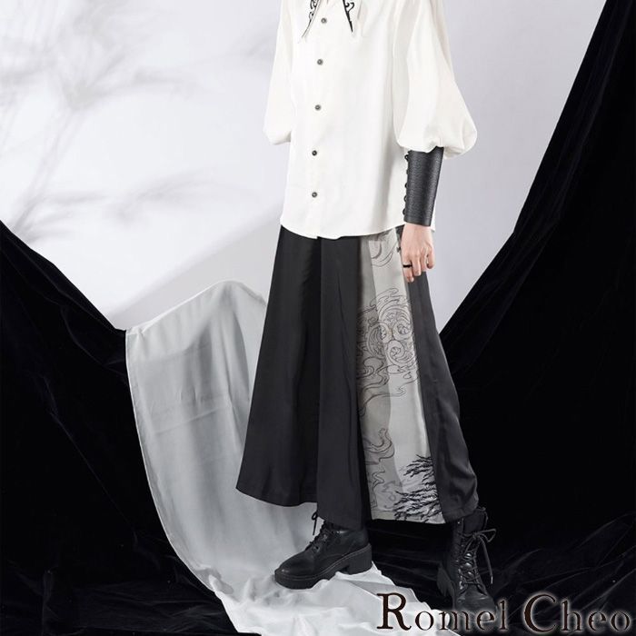 楽天市場】RomelCheo 和柄 ワイドパンツ ワイドレッグパンツ