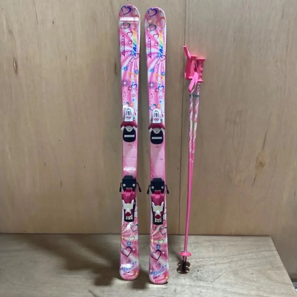KAZAMA SPAX ROCKER スキー板 ピンク　106 女の子　キッズ KAZAMA 126cm ジュニアスキー SPAX-J ROCKER 子供用 カービングスキー