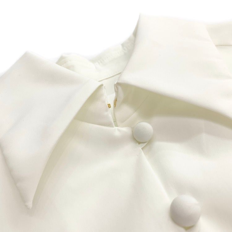 未使用品 Mame Kurogouchi マメクロゴウチ Curved Pleated Shirt 