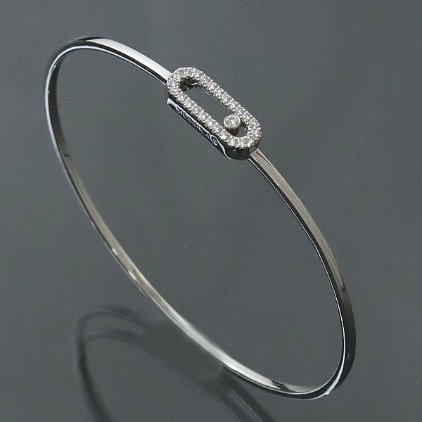 広尾店】美品 メシカ MESSIKA ムーヴウノ ダイヤブレス K18WG 約3.8g  