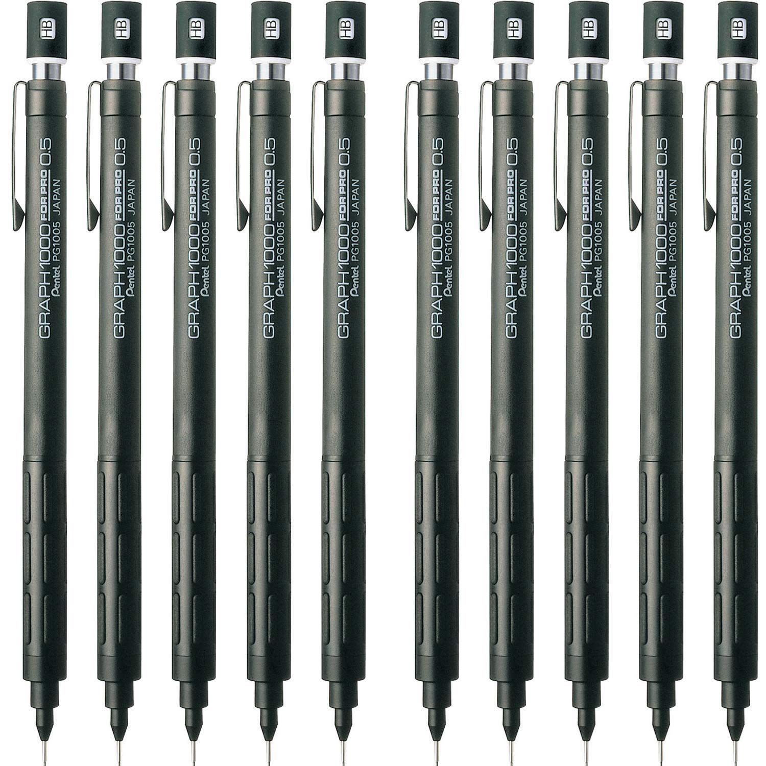 ぺんてる シャープペン グラフ1000 フォープロ 0.5mm 10本 PG1005 マルチ* 黒