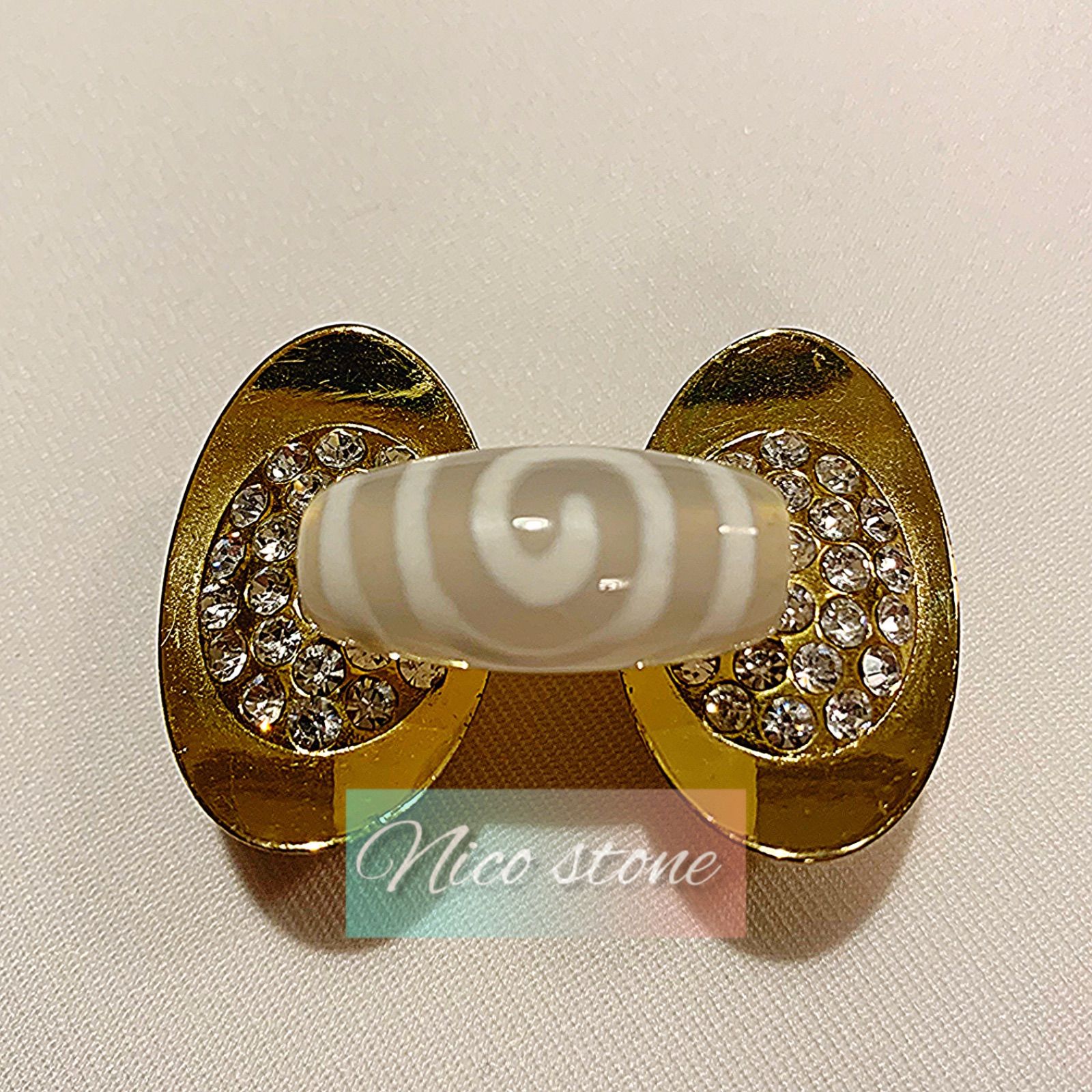 チベット老玉髄天珠】天眼天珠(龍鈎天珠)約12×25mm チベット老玉髄天珠】天眼天珠(龍鈎天珠)約12×25mm