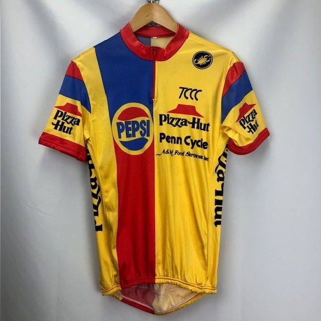 Castelli スポンサー プリント サイクルジャージ マイヨ サイズIV MADE IN ITALY 06081708 01