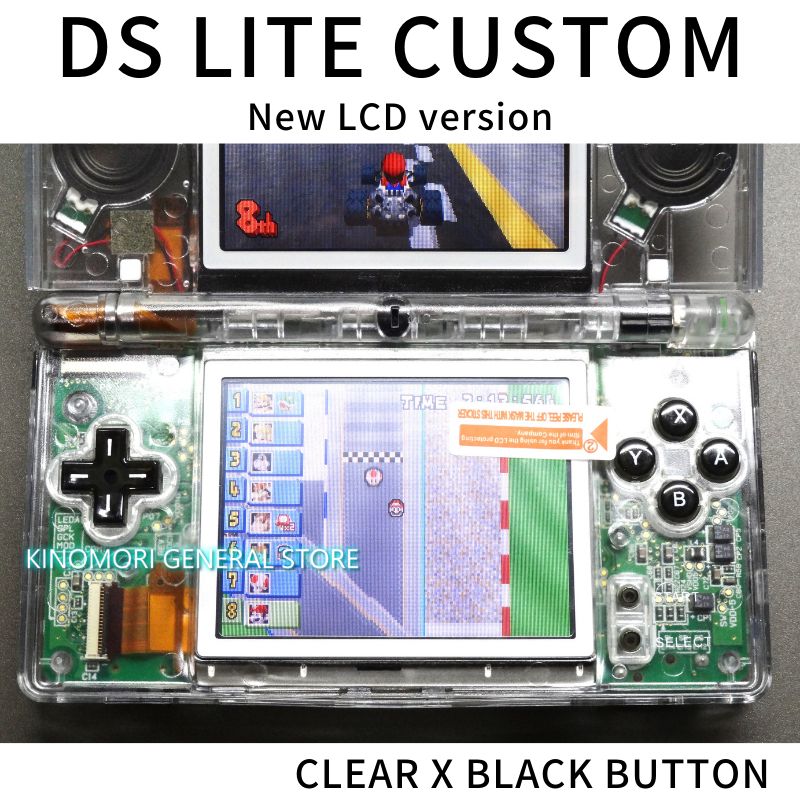 DS LITE CUSTOM CLEAR X BLACK BUTTON OCU - メルカリ