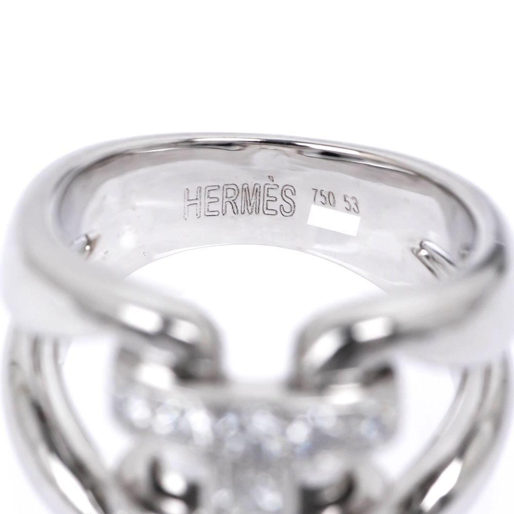 名東】【HERMES】エルメス ヒストリー リング 53号 750WG K18 ホワイト
