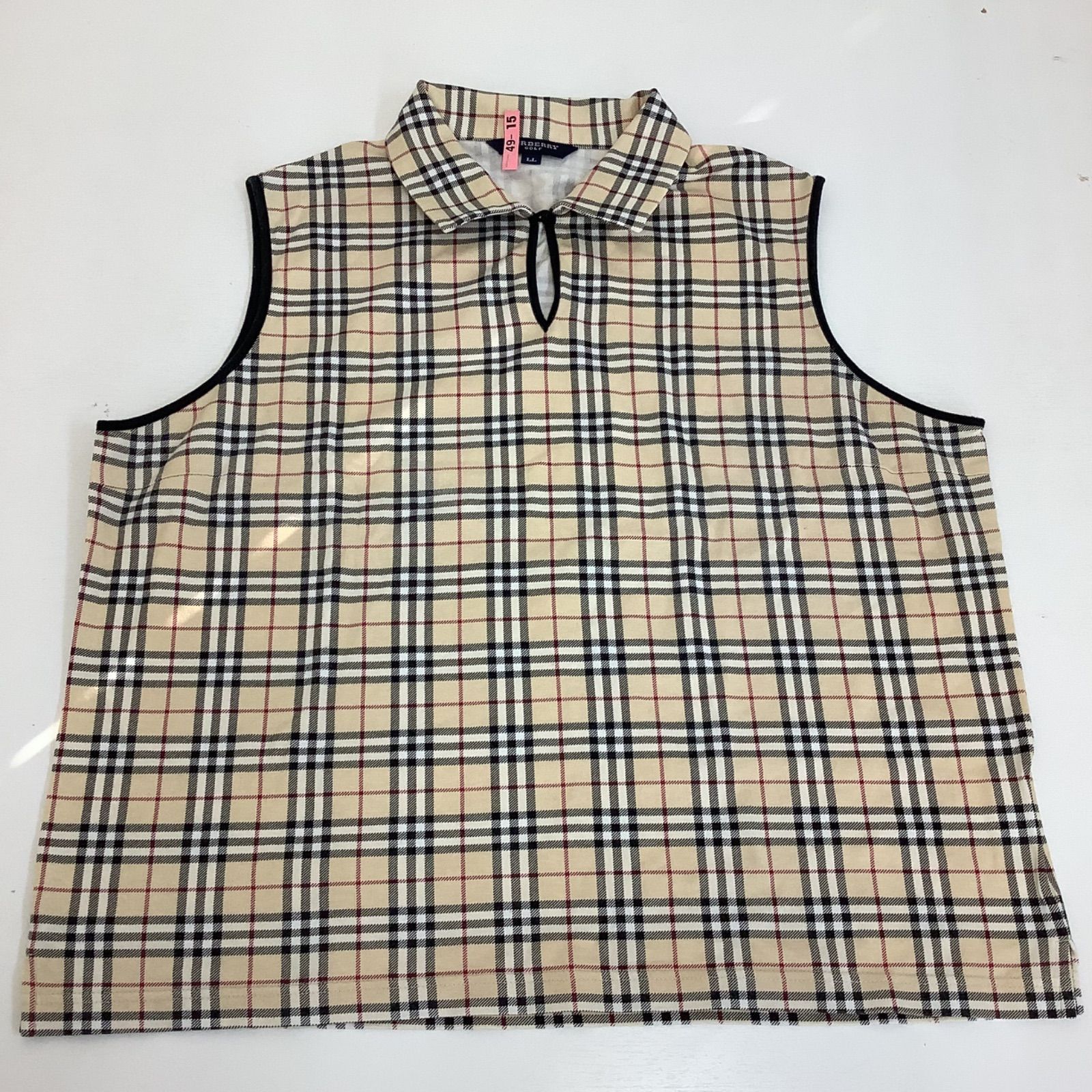 ✨美品✨BURBERRY GOLF バーバリー　トップス　ベスト　チェック柄　ＬＬ