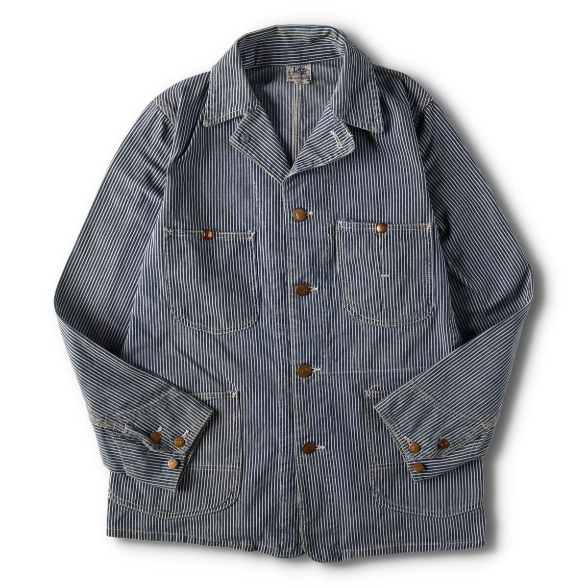 ヒッコリー ストライプ カバーオールシャツ 38