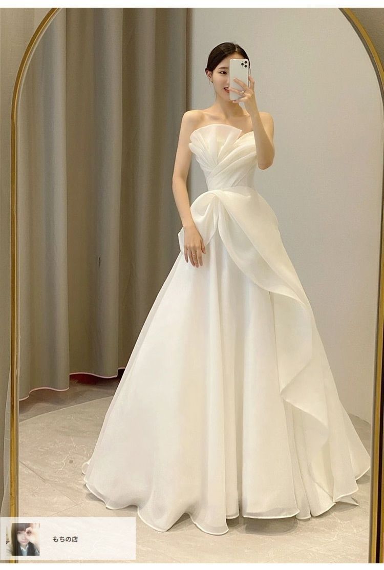 ♥新品未使用♥ ウェディングドレス 結婚式 ドレス 前撮り 二次会 韓国 フォト 新しい未使用ウエディングドレス 花嫁 ドレス 前撮りドレス