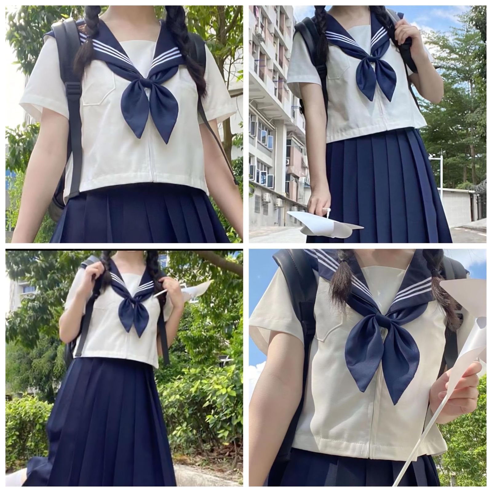 新品 [CaraCaro] セーラー服 半袖 上衣のみ 上だけ 女子高生 