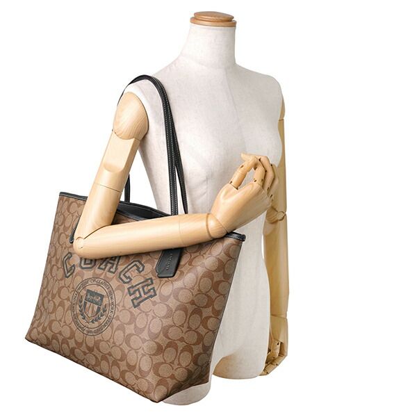 新品 コーチ COACH トートバッグ VARSITY MOTIF CITY TOTE カーキ  