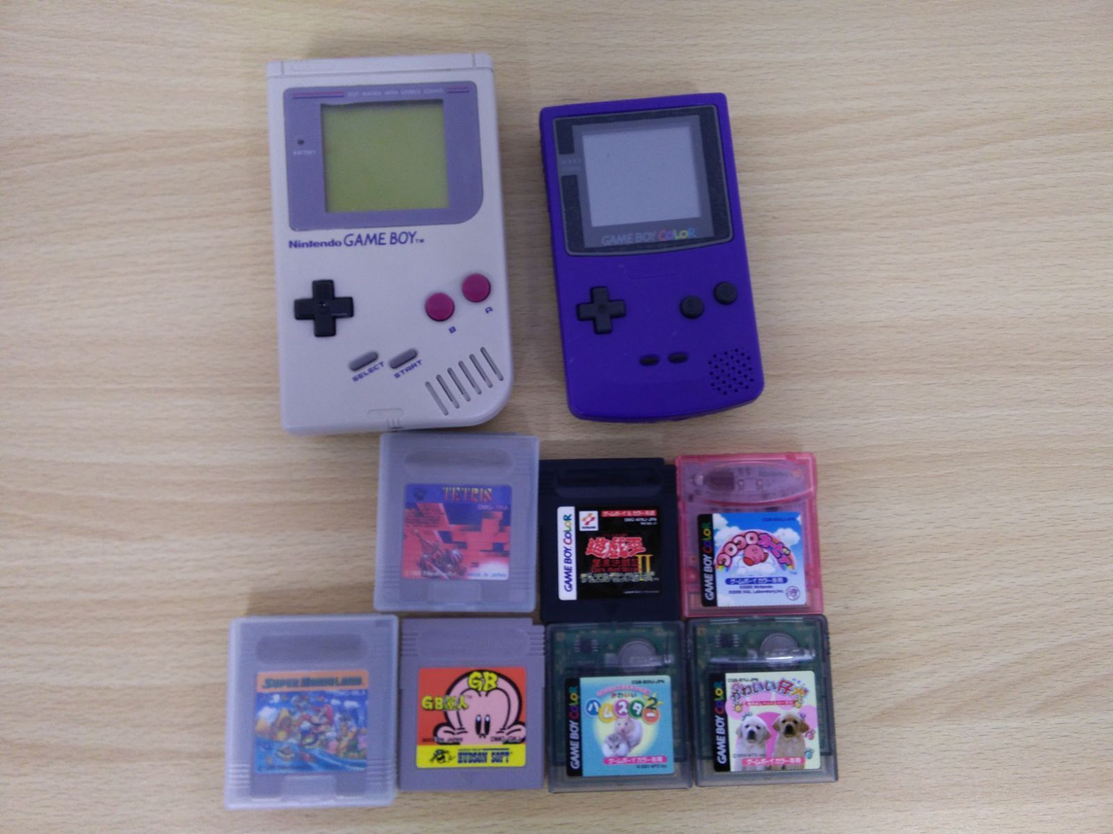 初代ゲームボーイ、ゲームボーイカラー本体、ソフト7本おまとめ