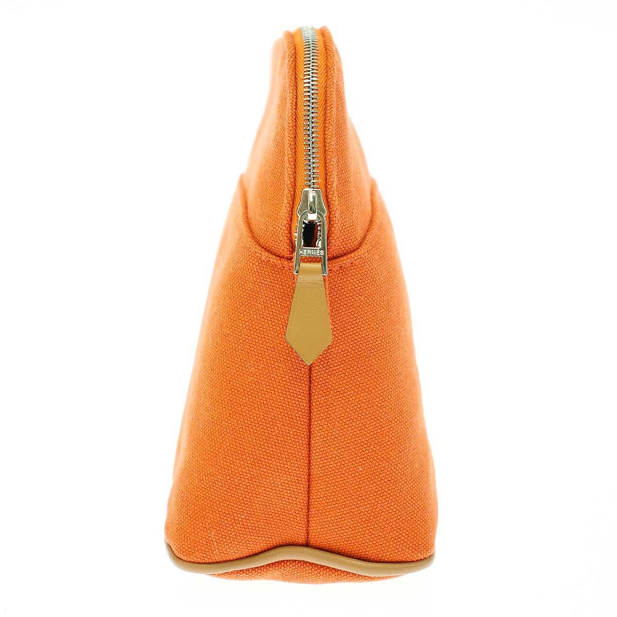 HERMÉS オレンジ キャンバスポーチ HERMES エルメス Bolide Pouch MM ボリード キャンバスポーチ
