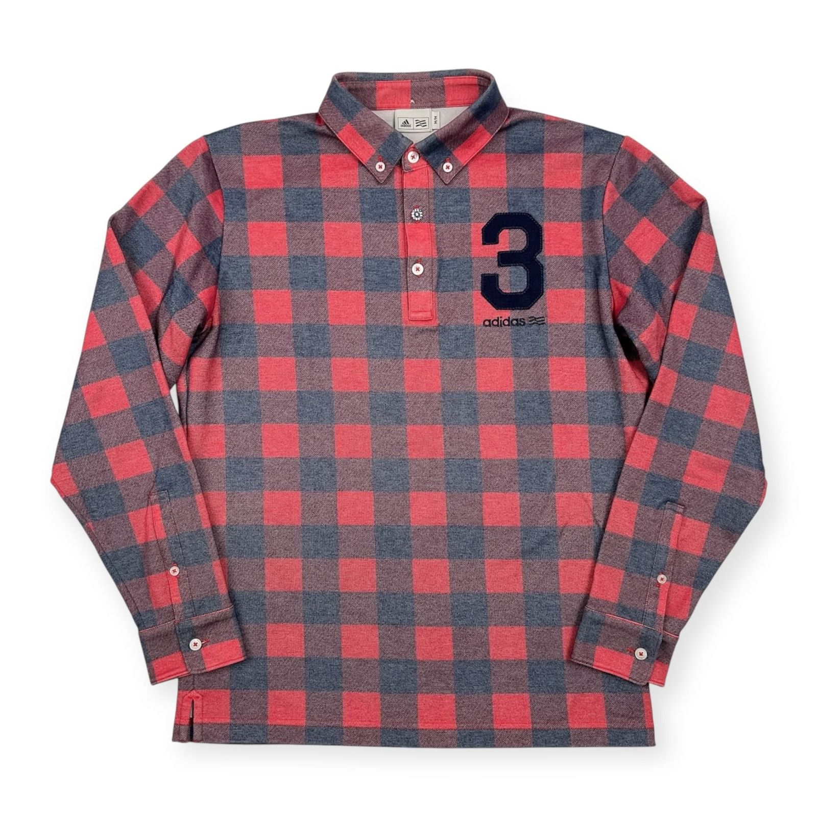 adidas GOLF アディダス ゴルフ チェック柄 BD 長袖 ポロシャツ サイズ