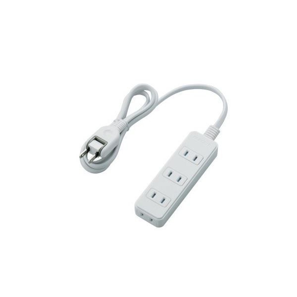 (まとめ) エレコム ほこりシャッター付き電源タップ 2P・4個口 ホワイト 1.0m T-ST02-22410WH 1個 