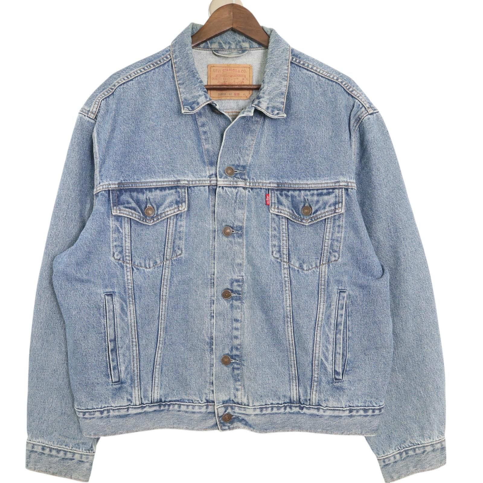 90年代 Levi's リーバイス 70503-02 デニムトラッカージャケット ブルー (メンズ XL) 中古 古着 A3894