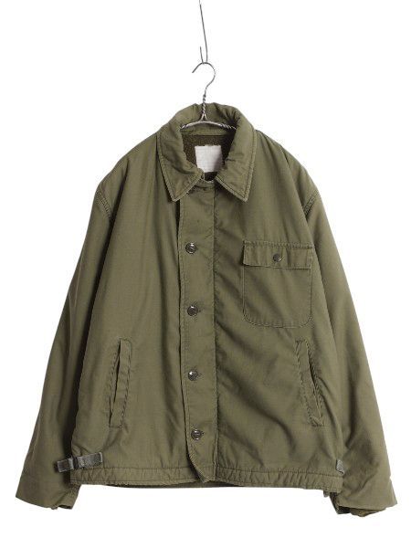 70s 米軍実物 USN ネイビー A-2 デッキ ジャケット メンズ L
