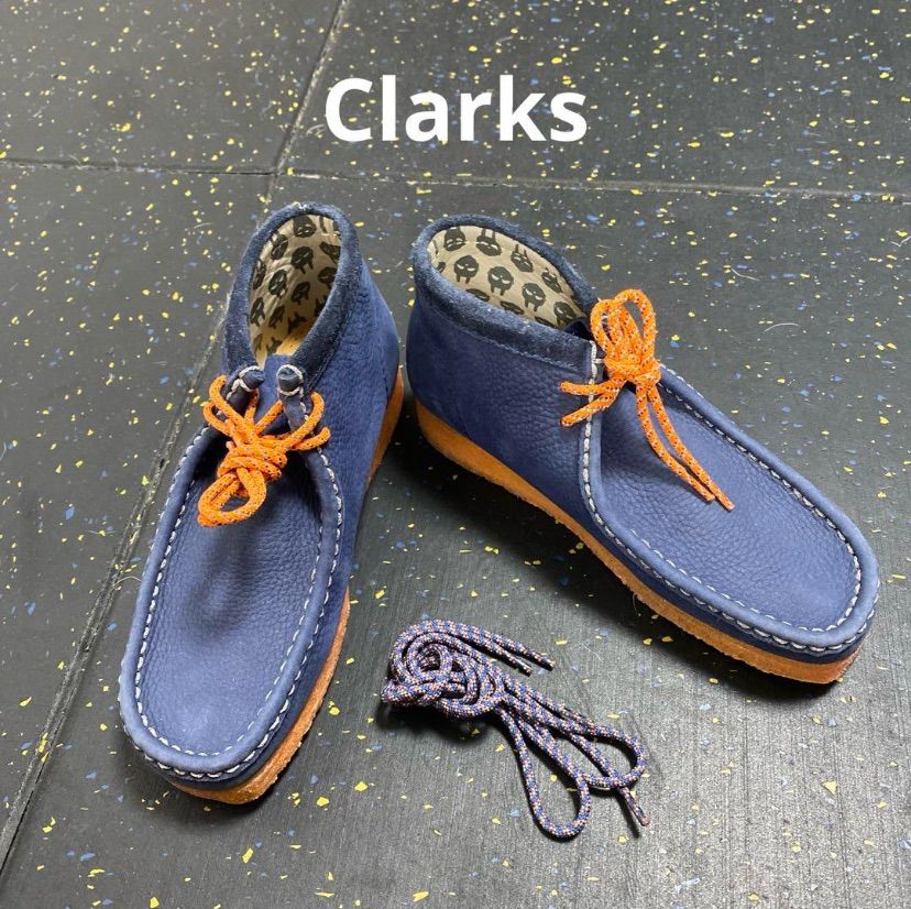 ♻️ のみ ♻️クラークス♻️レディース♻️ワラビー♻️ブーツ ネイビー レザー