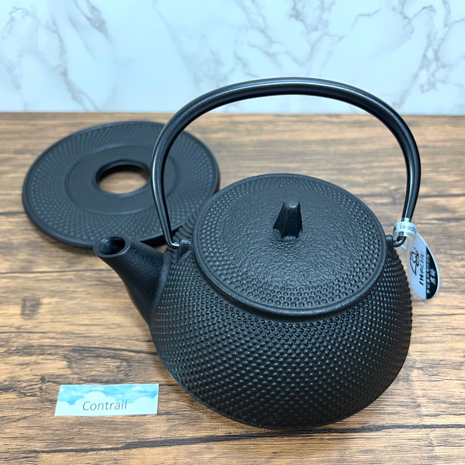 南部鉄器】岩鋳 鉄瓶兼用急須 5型アラレ IH対応 + 釜敷 Iron