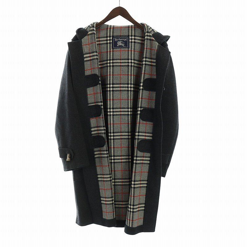 バーバリーズ ダッフルコート カシミヤ グレー ノバチェック 40 ✨希少♡レア✨バーバリー ロング丈 ダッフルコート グレー ノバ