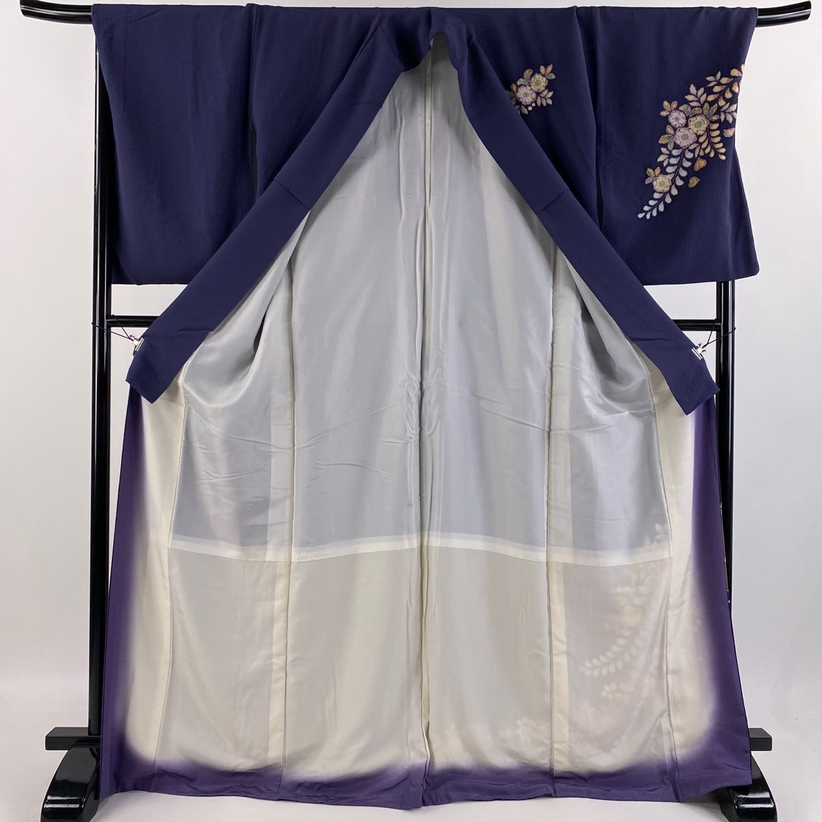 平和屋着物○訪問着 紬地 幾何学花文 正絹 逸品 AAAX0306np