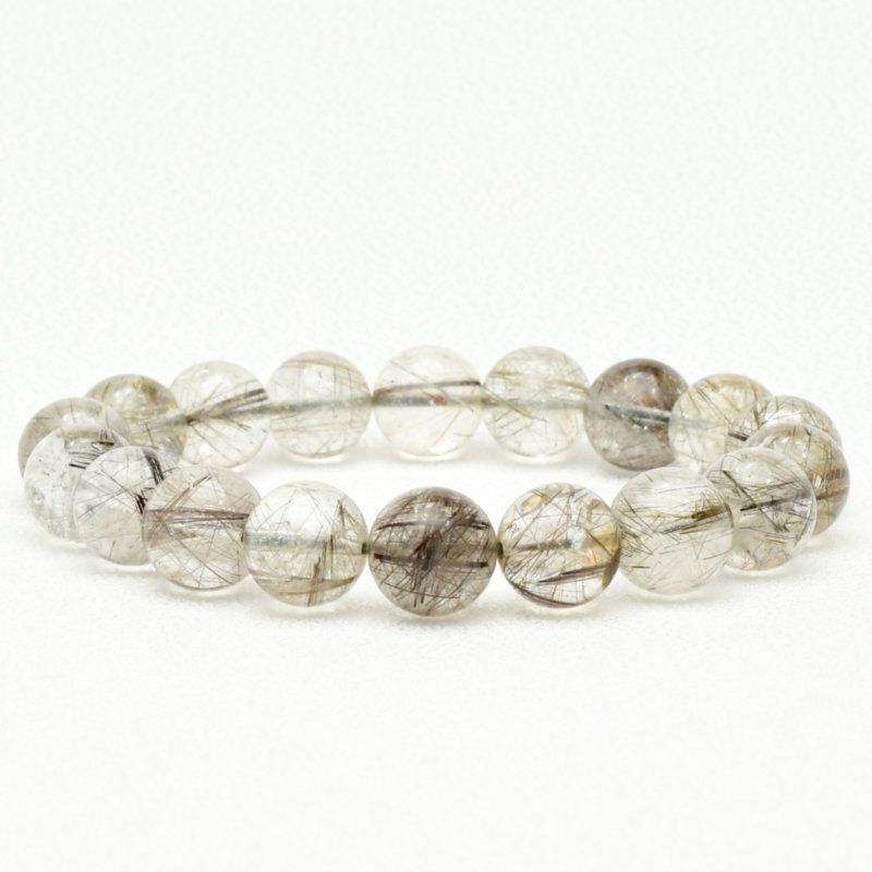 透明感の中に光る繊細な銀の針と虹を宿す】12mm シルバールチル