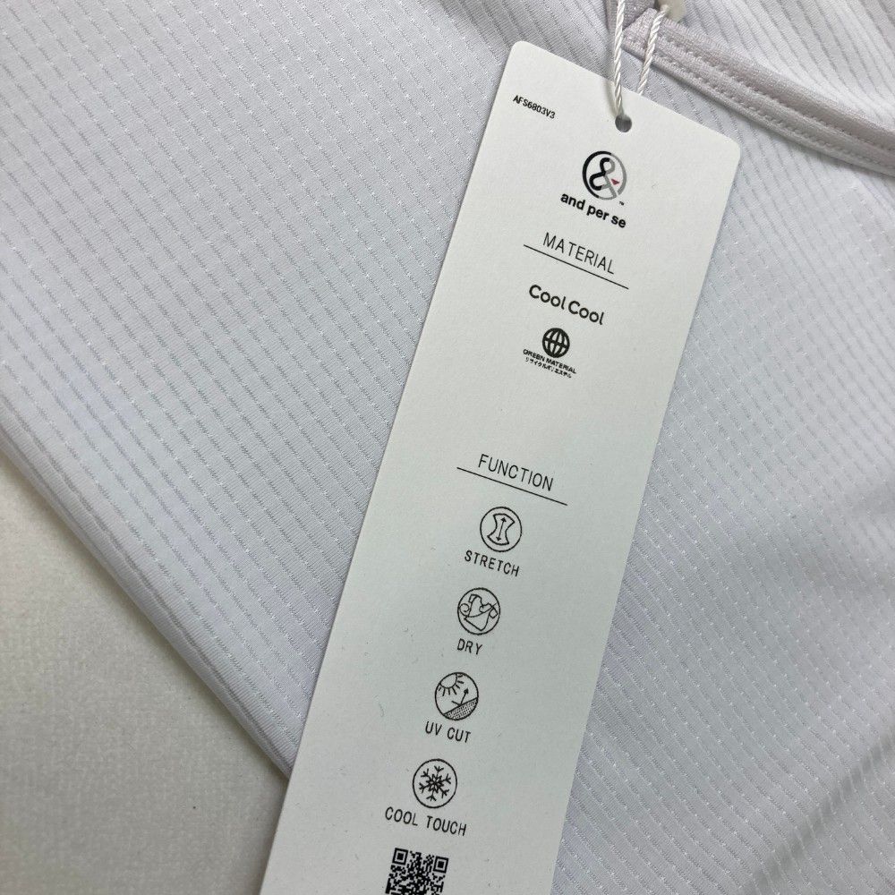 サイズ：LL AND PER SE アンパスィ  Vネック 長袖インナーTシャツ  グレー系 [240101434267] ゴルフウェア レディース ストスト サイズ：LL AND PER SE アンパスィ Vネック 長袖インナーTシャツ