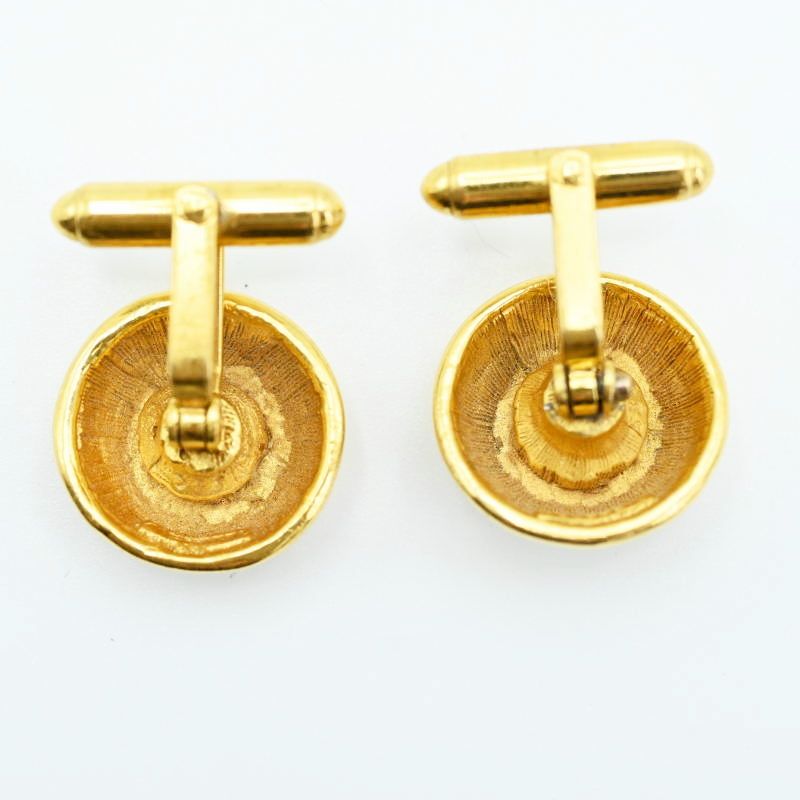  CHANEL シャネル ココマーク ラインストーン GP カフスボタン カフリンクス ゴールド M 09-k 075 カフリンクス 小物