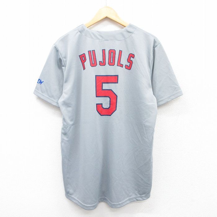 セントルイスカージナルス MLB ベースボールシャツ XL 海外古着 1点物◇MLBセントルイスカージナルス赤ベースボールシャツ古着