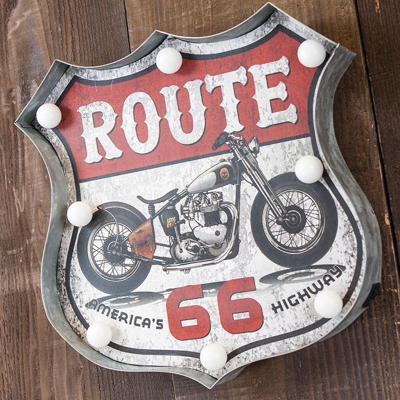 アメリカンクラシック LED Sign（ROUTE 66 Motorcycle） - メルカリ