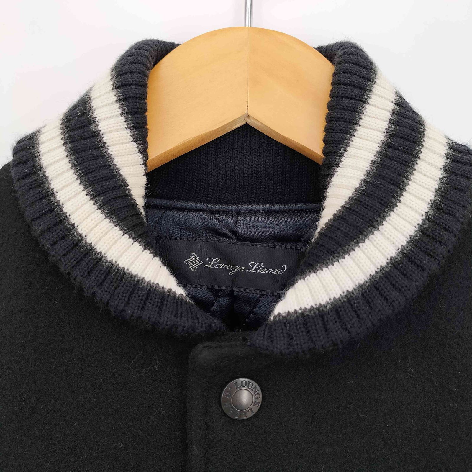 スタジャン A刺繍 ブラウンアイボリー M マルシェノア 希少 刺繍入り