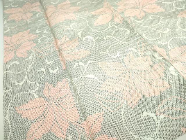 平和屋着物○上質な紬 更紗花唐草間道 正絹 逸品 DAAW5921ud