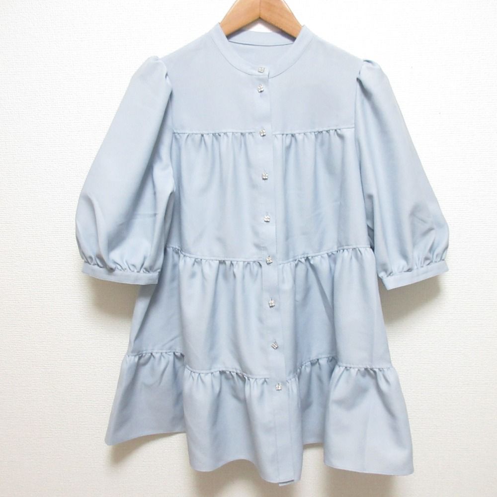 美品 24SS Rene ルネ UVカット ウォッシャブル ギャザーパフスリーブ 