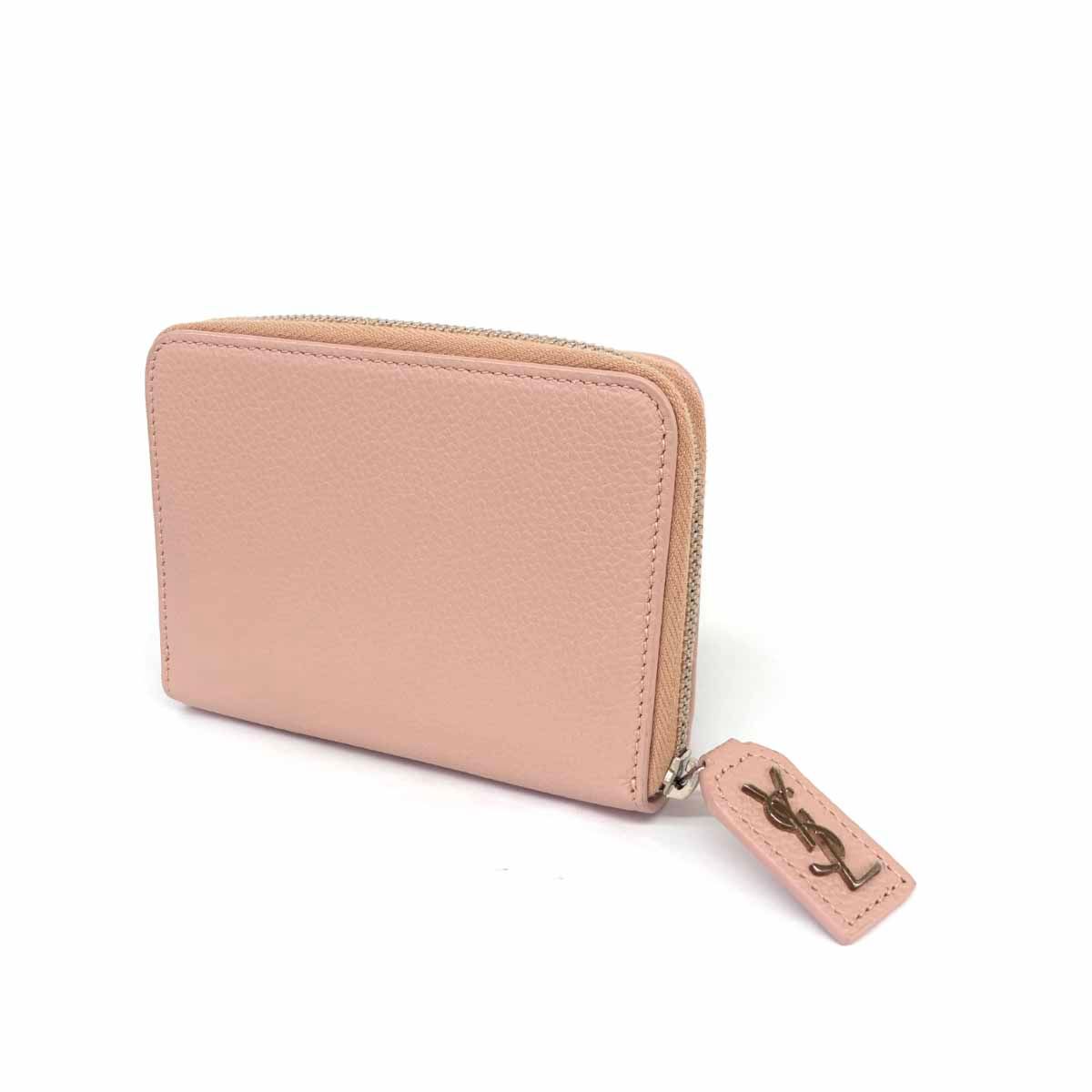 SAINT LAURENT PARIS サンローランパリ 二つ折り財布 414661 ピンクベージュ レザー レディース 240001066467