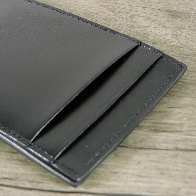 新品 ポールスミス カード&パスケース レイヤードストライプ 黒 羊革x