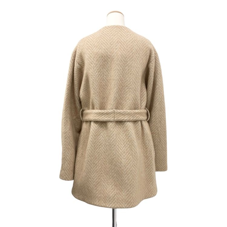 BORDERS at BALCONY ボーダーズアットバルコニー ヘリンボーンノー コート ウールモヘヤ ベージュ 38 BD2121-3A-35