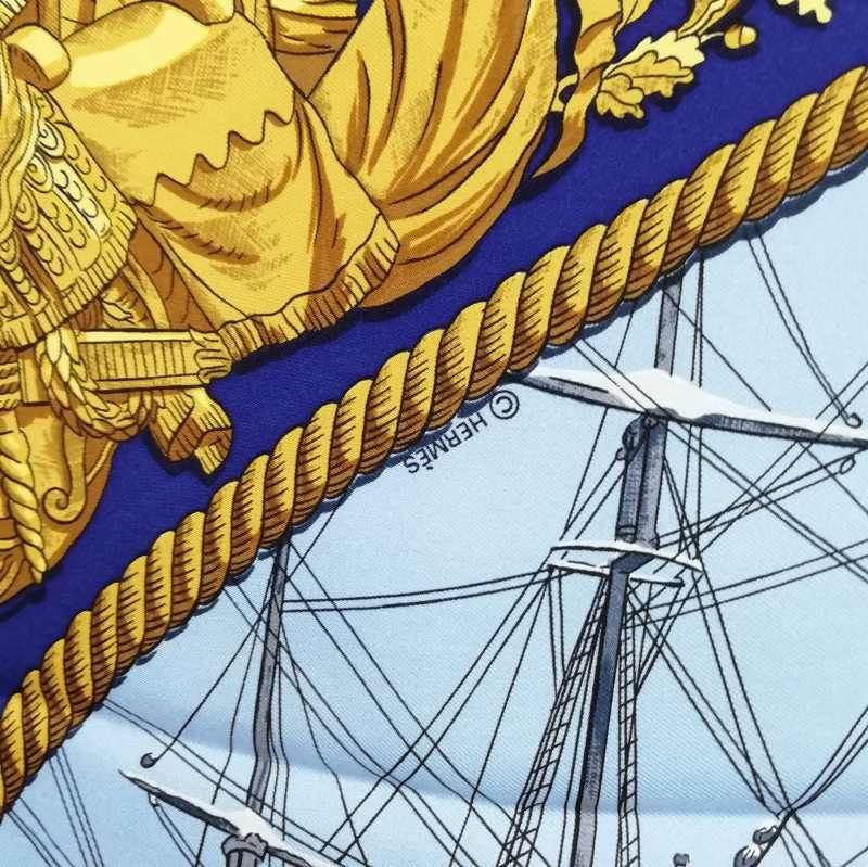 エルメス HERMES カレ90 MARINE ET CAVALERIE 海と騎兵隊 シルク 大判