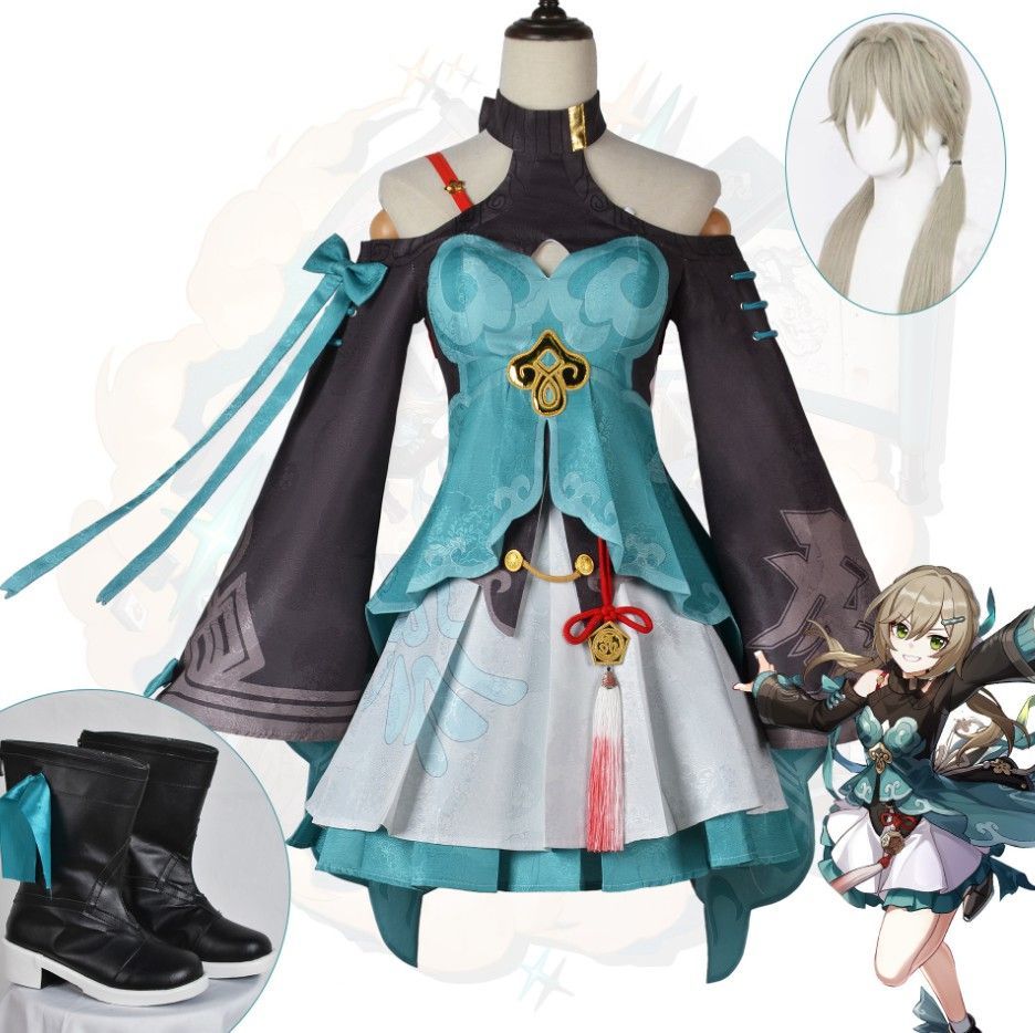 崩壊 スターレイル 青雀|セイジャク コスプレ衣装 崩壊 スターレイル ヒロイン Qingque コスプレ衣装 ウイッグ付き シューズ付き