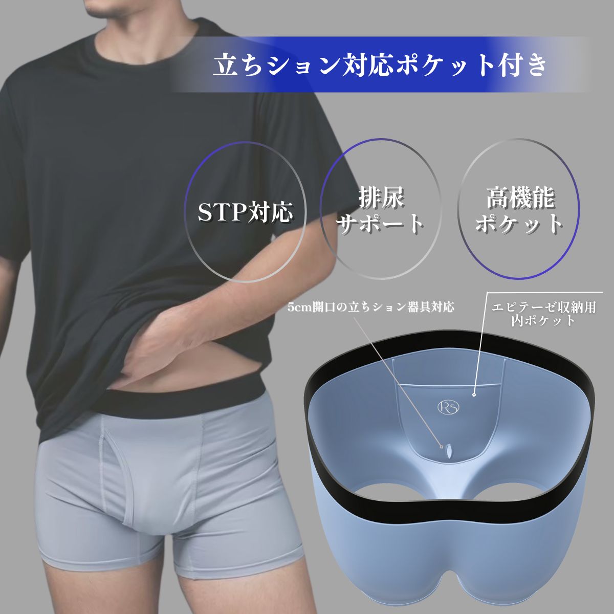 FTMエピテーゼ収納】立ちション(STP)対応ボクサーパンツ｜RISE