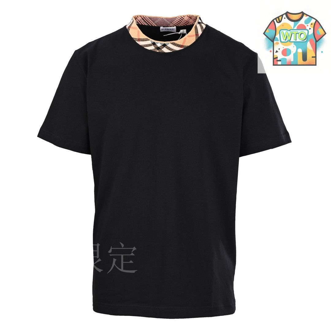 今日特価】BURBERRY BBR Check Collar Short-Sleeve T シャツ-2