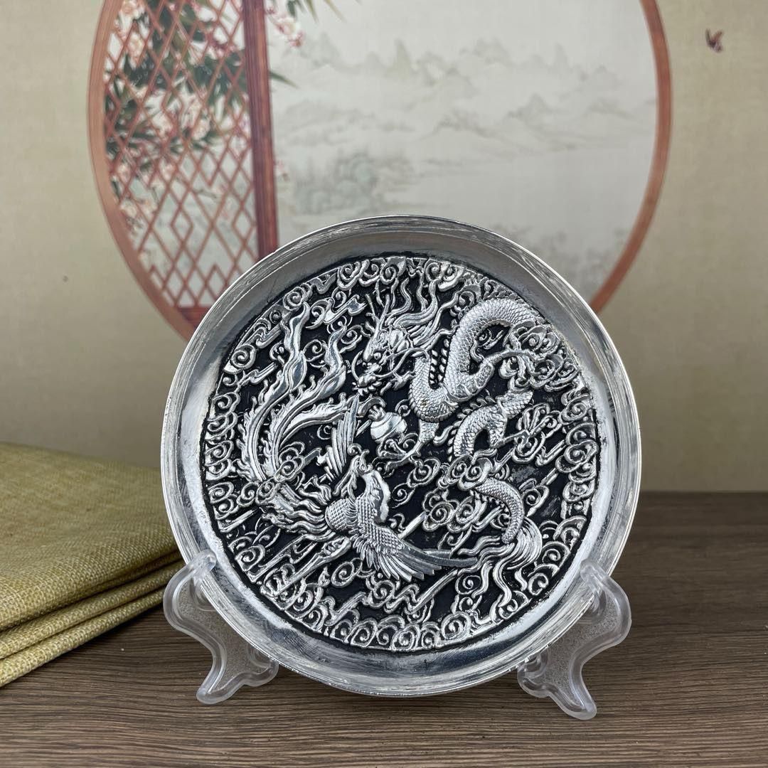 銅細工 皿 銅器 龍鳳呈祥 置物 装飾品 工芸品 美術品 - メルカリ