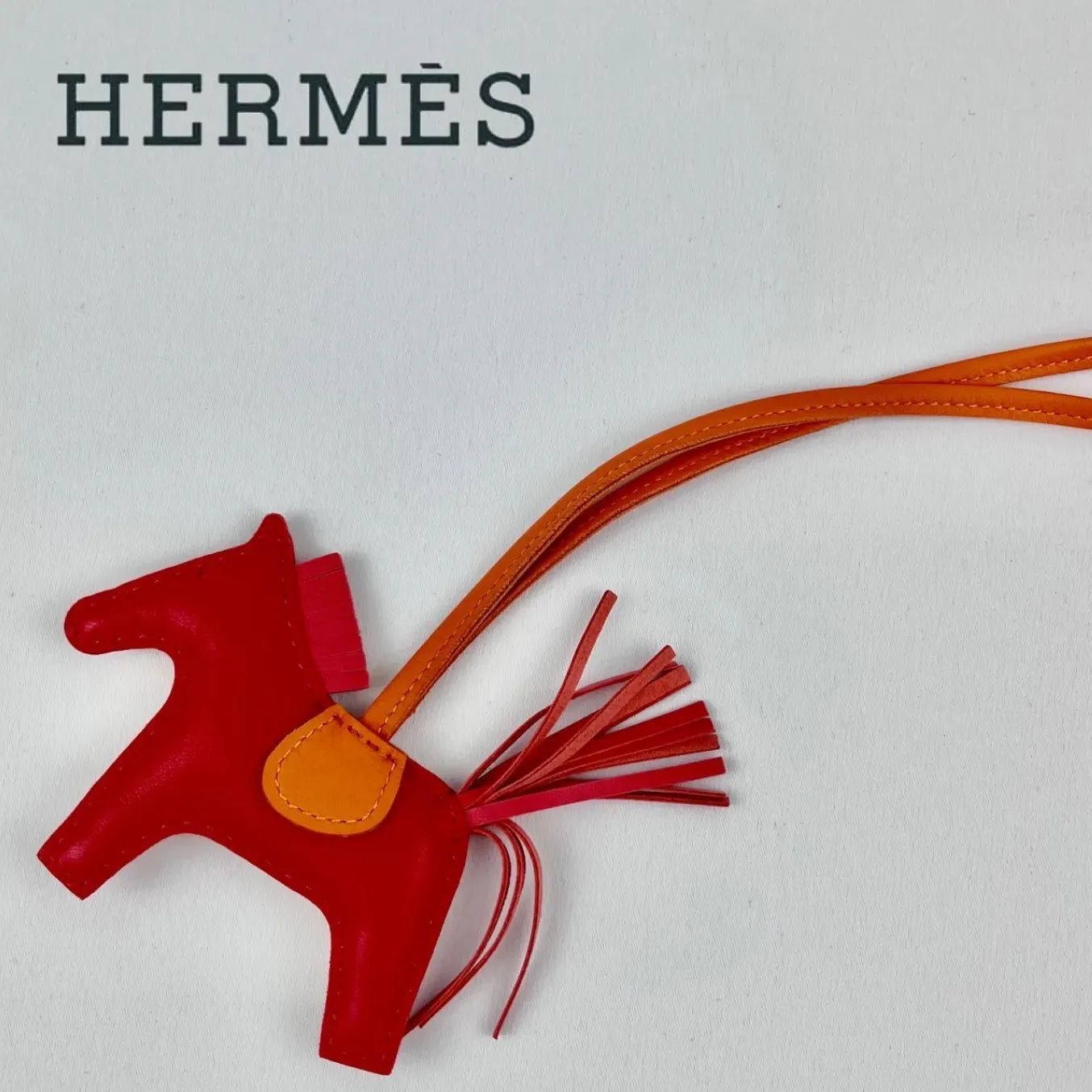 HERMÈS エルメス ロデオチャーム PM レッド✖️オレンジ エルメス