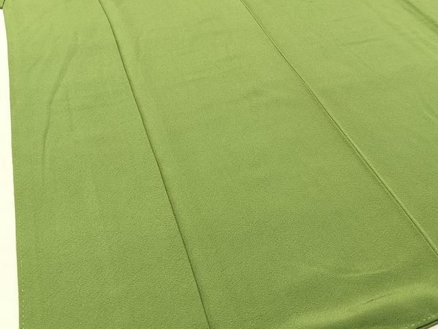 平和屋着物■上質な色無地　抹茶色　正絹　逸品　BAAU3793hj