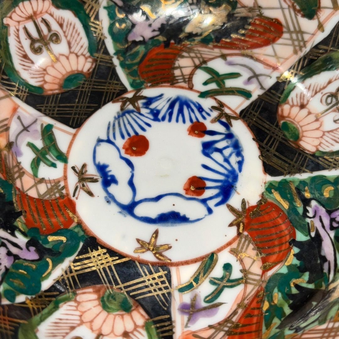 蔵出し 3客揃え 金彩 色絵 古伊万里 明治大正 なます皿 手描き