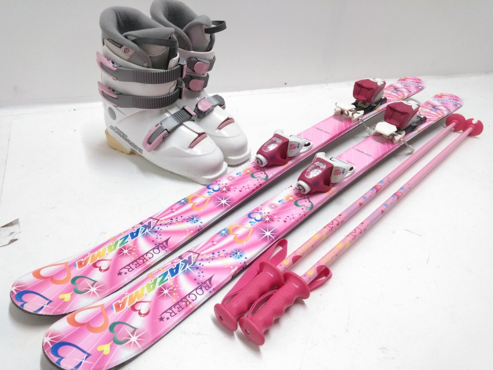 カービングスキー 子供用 ビンディングブーツセット カービングスキー板140cmセットビンディング ストックブーツ子供