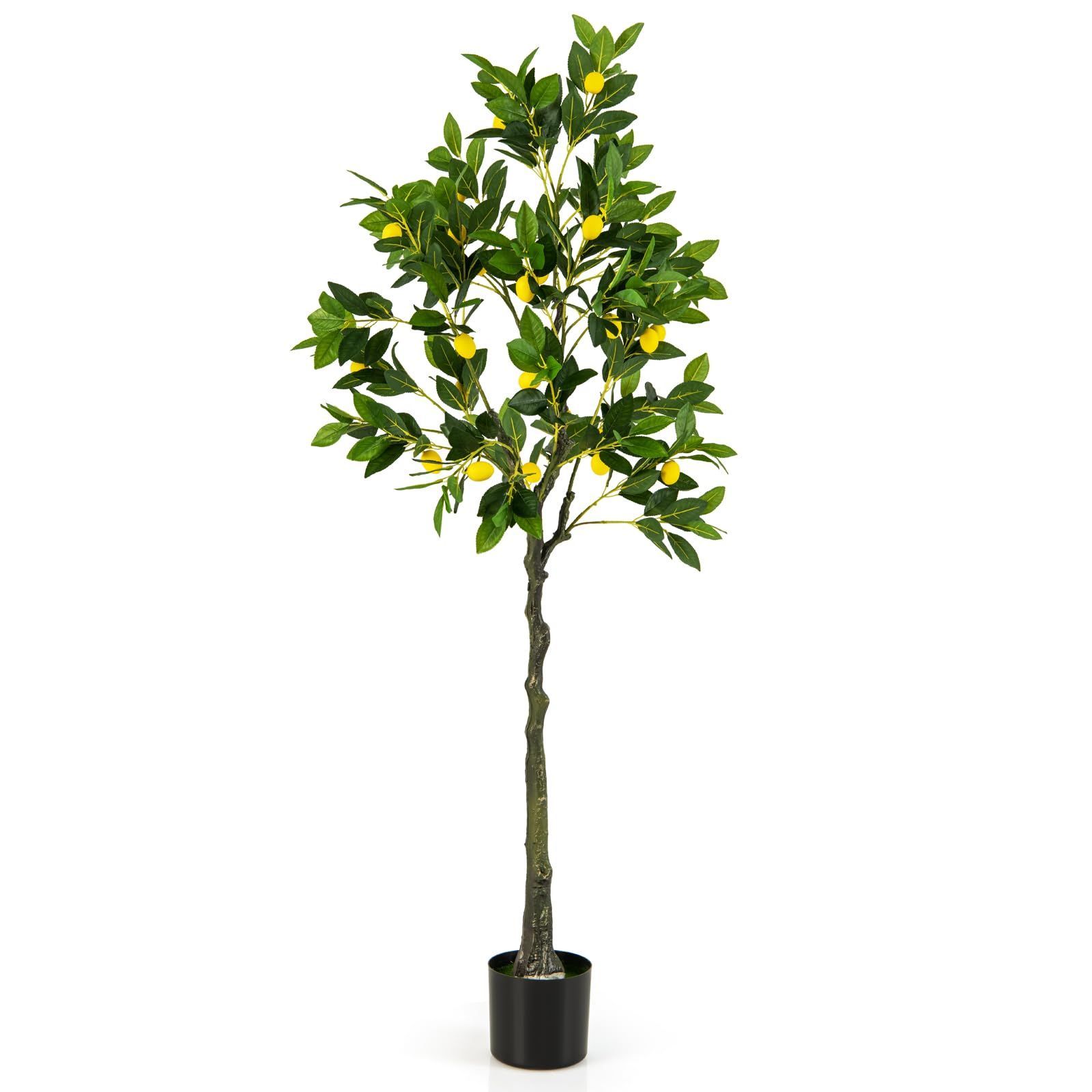 数量 観葉植物 フェイク 160cm レモンの木 フェイクグリーン 人工観葉植物 TANGKULA 造花 インテリア 室内 屋外 フェイク植物 人工 観葉植物 水やり不要 枯れない 盆栽植物 160cm-レモン
