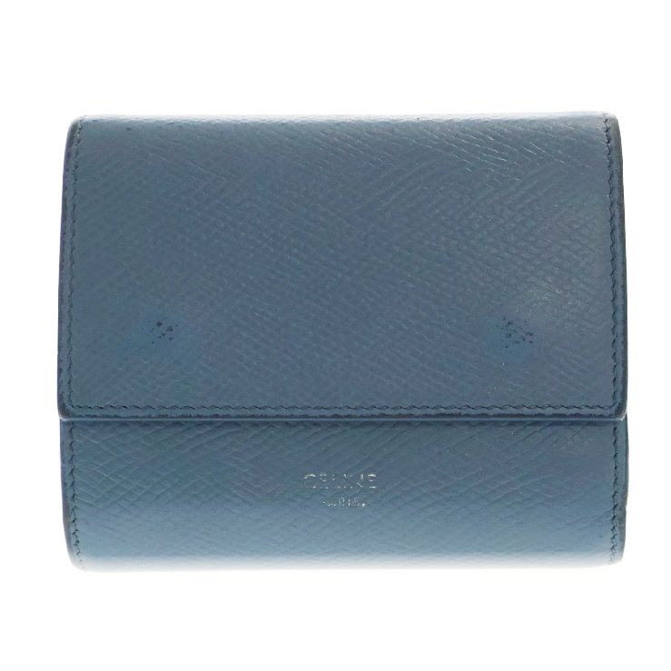 セリーヌ　財布　水色 CELINE 三つ折り財布 水色 CELINE セリーヌ 三つ折り財布 レディース