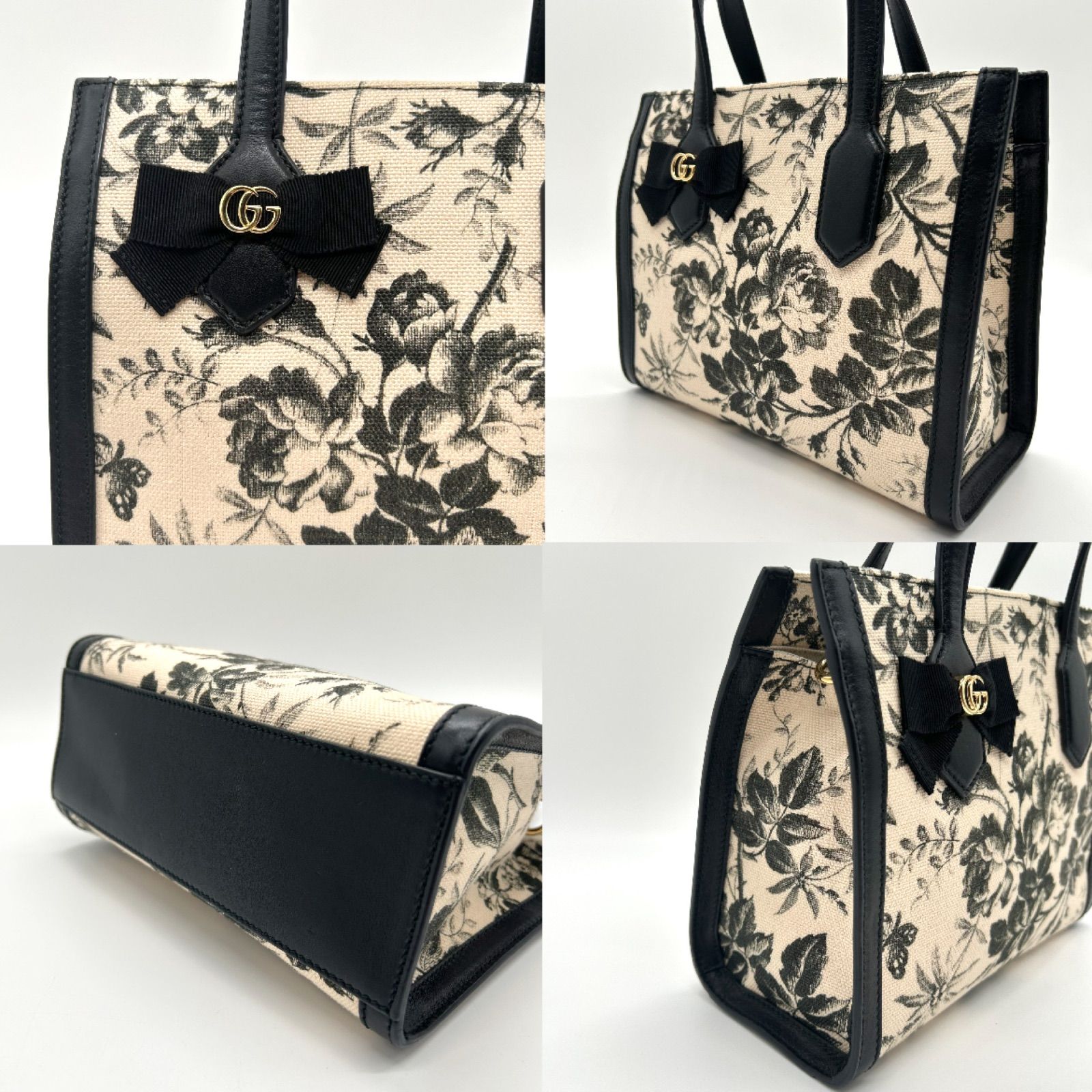GUCCI グッチ　　ハーバリウム　2way ショルダーバッグ　443089 GUCCI - グッチ 2way バッグ ホワイト ブルー フラワー ハー