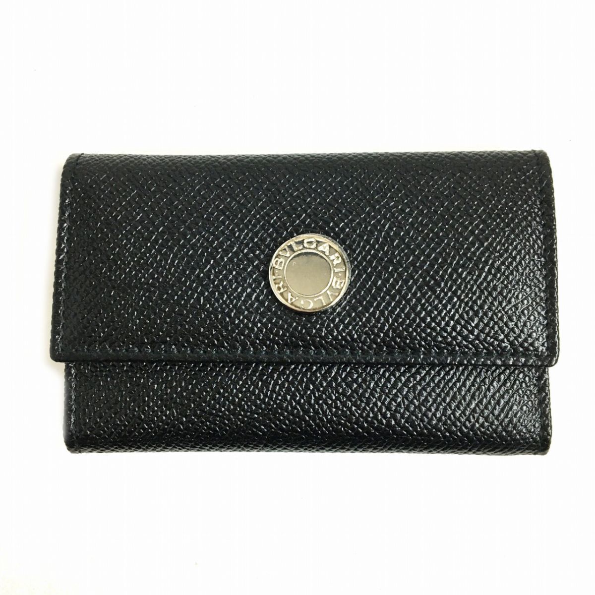 極美品” BVLGARI キーケース 6連 サークルロゴ ブラック（レア