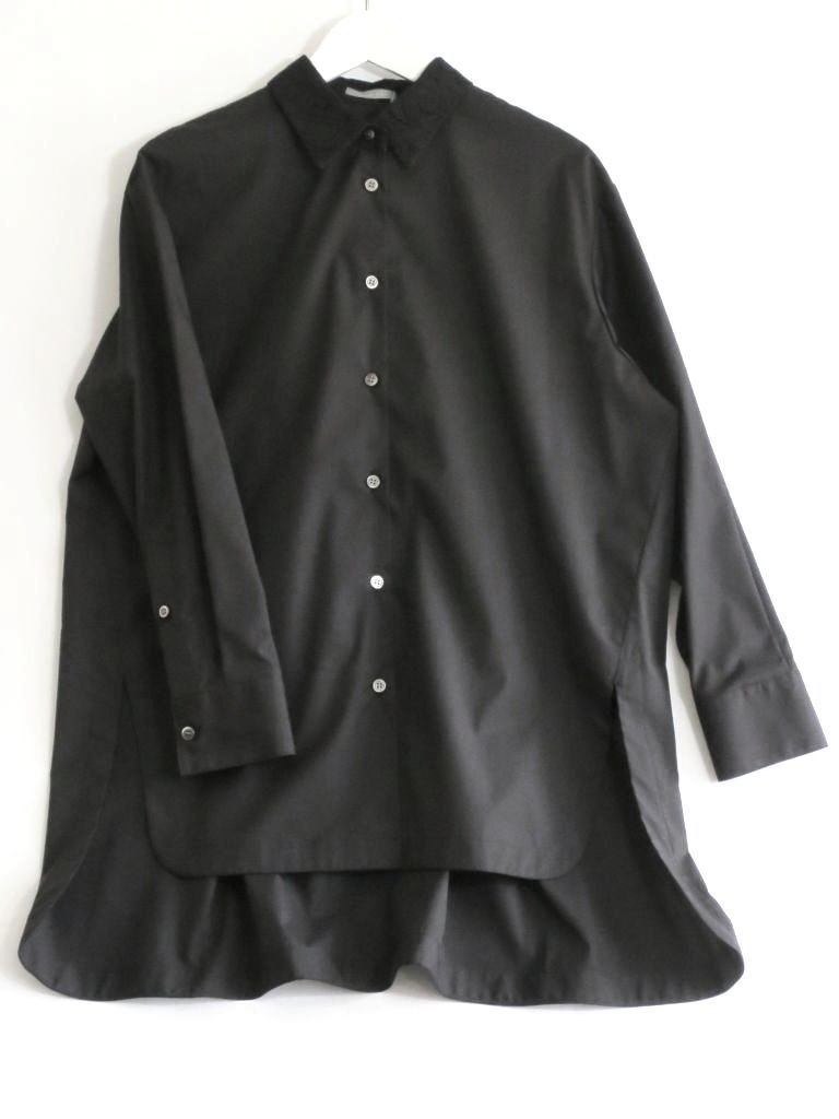 223092 theory luxe セオリーリュクス レース使い 長袖 オーバーシャツ コットン ＊ 38 4108269 QUINCI ブラック