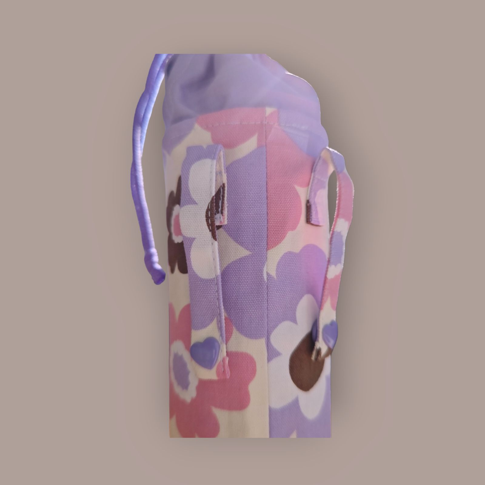 水筒カバー ハンドメイド ランドセル パープル 紫 花柄 サーモス 600 